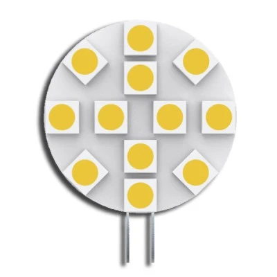 Λάμπα led G4 πλακέ 2W 12V AC/DC δέσμης 120° 3000k θερμό λευκό φως Ø30mm 200 lumen Λάμπα led G4 πλακέ 2W 12V AC/DC δέσμης 120° 3000k θερμό λευκό φως Ø30mm 200 lumen