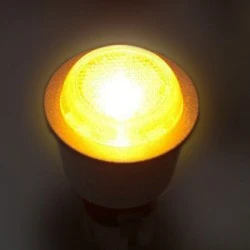 Λάμπα led ισχύος MR11 1W 12v ac/dc πορτοκαλί φως δέσμης 30° αλουμινίου ασημί