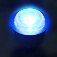 Λάμπα led ισχύος MR11 1W 12V AC/DC μπλε φως δέσμης 30° αλουμινίου ασημί