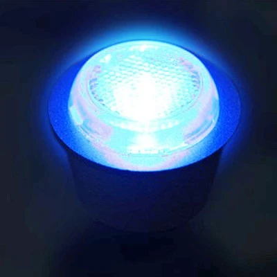 Λάμπα led ισχύος MR11 1W 12V AC/DC μπλε φως δέσμης 30° αλουμινίου ασημί
