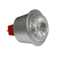 Λάμπα led ισχύος MR11 1W 12V AC/DC μπλε φως δέσμης 30° αλουμινίου ασημί