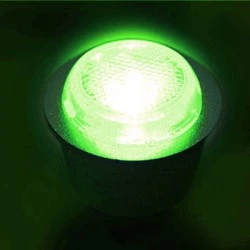 Λάμπα led ισχύος MR11 1W 12V AC/DC πράσινο φως δέσμης 30° αλουμινίου ασημί