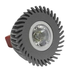 Λάμπα led ισχύος MR16 3w 12v ac/dc πορτοκαλί φως 270lm δέσμης 30° αλουμινίου ασημί