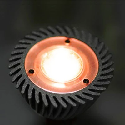 Λάμπα led ισχύος MR16 3W 12V AC/DC κόκκινο φως ντιμαριζόμενη δέσμης 10° αλουμινίου ασημί