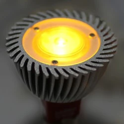 Λάμπα led ισχύος MR16 3W 12V AC/DC πορτοκαλί φως ντιμαριζόμενη δέσμης 10° αλουμινίου ασημί