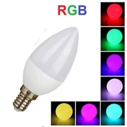 Λάμπα smart led κεράκι 4W E14 230V RGB +3000K εναλλαγής χρωμάτων με τηλεχειριστήριο