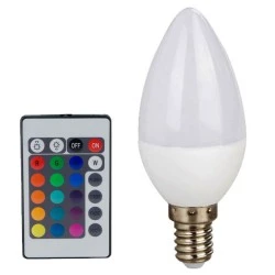 Λάμπα smart led κεράκι 4W E14 230V RGB +3000K εναλλαγής χρωμάτων με τηλεχειριστήριο