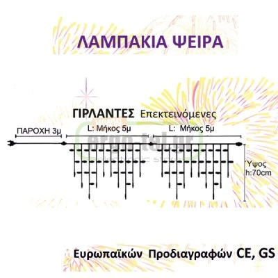 180 Χριστουγεννιάτικα λαμπάκια ψείρες μπλε σε γιρλάντα με διάφανο καλώδιο 5m 230V 180 Χριστουγεννιάτικα λαμπάκια ψείρες μπλε σε γιρλάντα με διάφανο καλώδιο 5m 230V