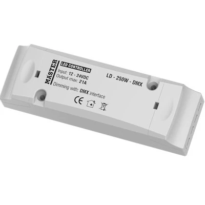 Led controller 250W με δυνατότητα σύνδεσης κονσόλας DMX512 για 1 κανάλι MASTER LD-250W-DMX Led controller 250W με δυνατότητα σύνδεσης κονσόλας DMX512 για 1 κανάλι MASTER LD-250W-DMX