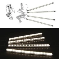Μπάρα αλουμινίου σετ 4τμχ 1.2w/μπάρα 230V θερμό φως στεγανή IP44 πλήρης με τροφοδοτικά και 15led/μπά