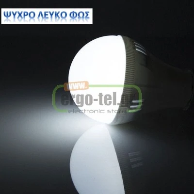 Λάμπα led A60 αχλάδι E27 10W 42AC 6000k ψυχρό λευκό φως δέσμης 230° 910 lumen 30000h
