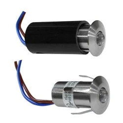 Φωτιστικό σποτ - ψείρα σατινέ χωνευτό 0.6W 40° 12V θερμό λευκό φως με 1led στεγανό IP54