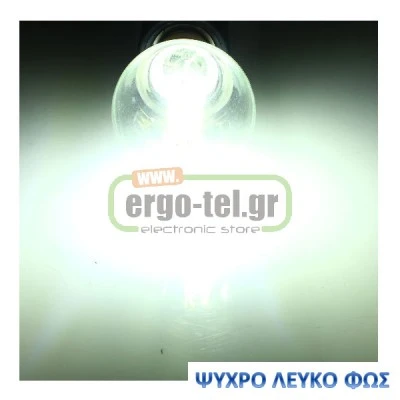 Διακοσμητική λάμπα led Ε14 ισχύος 4W 230V 5800k ψυχρό λευκό φως 440 lumen κερί C35 διάφανο
