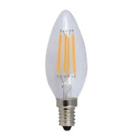 Λάμπα led filament κερί Ε14 4W 230V ντιμαριζόμενη 4000k ενδιάμεσο λευκό φως 410 lumen 30000h