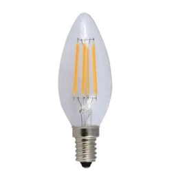 Λάμπα led filament κερί Ε14 4W 230V ντιμαριζόμενη 4000k ενδιάμεσο λευκό φως 410 lumen 30000h