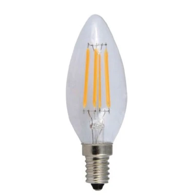 Λάμπα led filament κερί Ε14 4W 230V ντιμαριζόμενη 4000k ενδιάμεσο λευκό φως 410 lumen 30000h