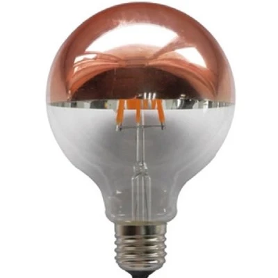 Λάμπα led filament ανεστραμμένου καθρέπτου χρυσό Ε27 6W 230V ντιμαριζόμενη 2700k θερμό λευκό φως