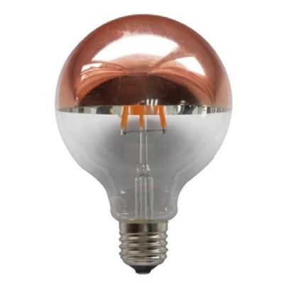 Λάμπα led filament Ε27 6W 230V ανεστραμμένου καθρέπτου χρυσό ντιμαριζόμενη 2700k θερμό λευκό φως