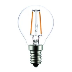 Λάμπα led filament σφαιρική Ε14 2W 230V 2700k θερμό λευκό φως 200 lumen 30000h