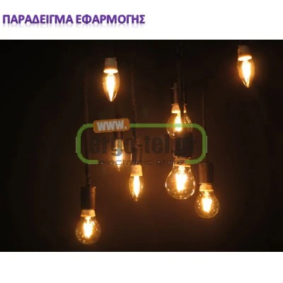 Διακοσμητική λάμπα led Ε14 ισχύος 4W 230V 5800k ψυχρό λευκό φως 440 lumen κερί C35 διάφανο