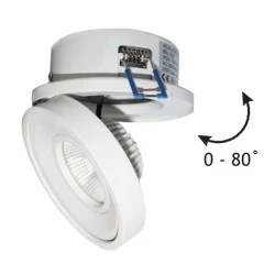 Led φωτιστικό χωνευτό κινητό 10W 2700k θερμό λευκό φως 700Lm 230V με cob δέσμης 60°