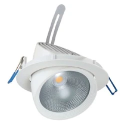Led φωτιστικό χωνευτό κινητό 20W 3000k θερμό λευκό φως 1500Lm 230V με cob δέσμης 60°