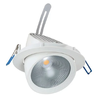 Led φωτιστικό χωνευτό κινητό 20W 3000k θερμό λευκό φως 1500Lm 230V με cob δέσμης 60° Led φωτιστικό χωνευτό κινητό 20W 3000k θερμό λευκό φως 1500Lm 230V με cob δέσμης 60°