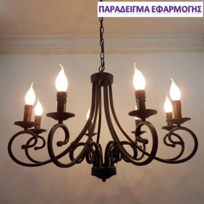 Λάμπα led C37 κερί με μύτη Ε14 7W 230V 6000k ψυχρό λευκό φως δέσμης 160° 610 lumen 30000h