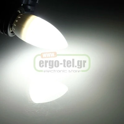 Λάμπα led κεράκι Ε14 6W 230V 6000k ψυχρό λευκό φως 540lumen γωνία θέασης 270°