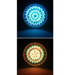 Λάμπα led PAR38 E27 (κήπου) 3W 42VAC δέσμης 30° RGB πολύχρωμη τύπου σκληράς υάλου
