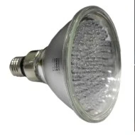 Λάμπα led PAR38 E27 (κήπου) 3W 42VAC δέσμης 30° RGB πολύχρωμη τύπου σκληράς υάλου