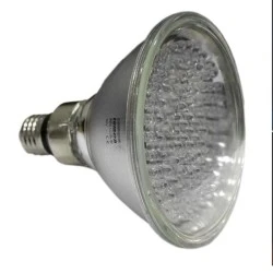 Λάμπα led PAR38 E27 (κήπου) 3W 42VAC δέσμης 30° RGB πολύχρωμη τύπου σκληράς υάλου
