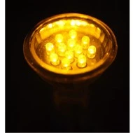 Λάμπα led MR11 0,8W 12V DC ντιμαριζόμενη δέσμης 30° κίτρινο-πορτοκαλί φως με κάλυμμα