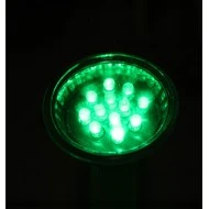 Λάμπα led MR11 0,8W 12V DC ντιμαριζόμενη πράσινο με κάλυμμα δέσμης 30°