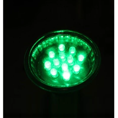 Λάμπα led MR11 0,8W 12V DC ντιμαριζόμενη πράσινο με κάλυμμα δέσμης 30°