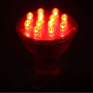 Λάμπα led MR11 0,8W 230V κόκκινο φως χωρίς κάλυμμα με 15Led απλού τύπου δέσμης 30°