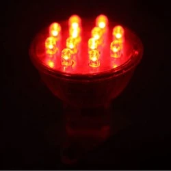 Λάμπα led MR11 0,8W 230V κόκκινο φως χωρίς κάλυμμα με 15Led απλού τύπου δέσμης 30°