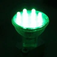 Λάμπα led MR11 0,8W 230V πράσινο φως χωρίς κάλυμμα με 15Led απλού τύπου δέσμης 30°