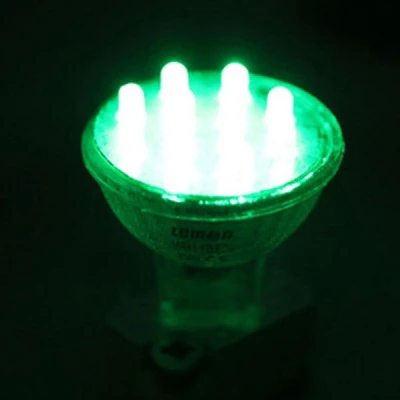 Λάμπα led MR11 0,8W 230V πράσινο φως χωρίς κάλυμμα με 15Led απλού τύπου δέσμης 30° Λάμπα led MR11 0,8W 230V πράσινο φως χωρίς κάλυμμα με 15Led απλού τύπου δέσμης 30°