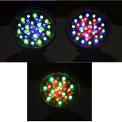 Λάμπα led PAR16 2W 42V ΑC δέσμης 45° 180lm RGB εναλλαγής χρωμάτων φως με 32 led