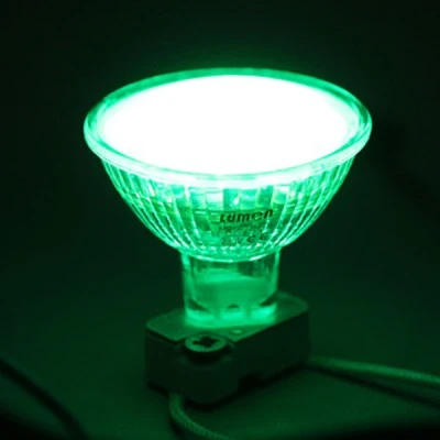 Λάμπα led MR16 GU5.3 230V 1,8W ντιμαριζόμενη  δέσμης 30° πράσινο φως με κάλυμμα