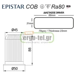 Led module - πλακέτα 10W 4000k ενδιάμεσο φως 800Lm διάρκειας 25000h για λάμπες GU10