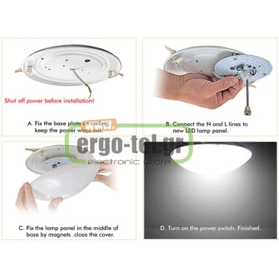Led module - πλακέτα ημικυκλική 7W 3000k θερμό φως 675lm 230VAC για απλίκες