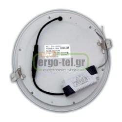 Led panel slim φωτιστικό χωνευτό 20W λευκό στρόγγυλο ψυχρό φως 6500Κ 230V 90lm/W