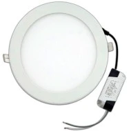 Led panel slim φωτιστικό χωνευτό 20W λευκό στρόγγυλο ενδιάμεσο λευκό φως 4000k 230V 90lm/W
