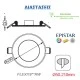 Led panel λευκό στρογγυλό χωνευτό 19W 6000k ψυχρό με ρυθμιζόμενη διάμετρο εγκατάστασης Ø50-210m Led panel λευκό στρογγυλό χωνευτό 19W 6000k ψυχρό με ρυθμιζόμενη διάμετρο εγκατάστασης Ø50-210m