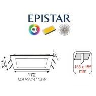 Led panel νίκελ ματ τετράγωνο χωνευτό 14W 3000k θερμό φως δέσμης 120° 230V 950lm 30000h