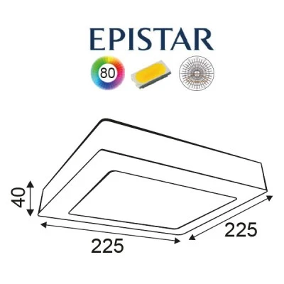 Led panel νίκελ ματ τετράγωνο επίτοιχο 20W 6000k ψυχρό φως δέσμης 120° 230V 1480lm 30000h Led panel νίκελ ματ τετράγωνο επίτοιχο 20W 6000k ψυχρό φως δέσμης 120° 230V 1480lm 30000h
