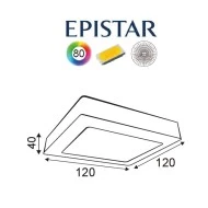 Led panel νίκελ ματ τετράγωνο επίτοιχο 8W 6000k ψυχρό φως δέσμης 120° 230V 520lm 30000h Led panel νίκελ ματ τετράγωνο επίτοιχο 8W 6000k ψυχρό φως δέσμης 120° 230V 520lm 30000h
