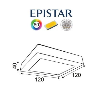 Led panel νίκελ ματ τετράγωνο επίτοιχο 8W 6000k ψυχρό φως δέσμης 120° 230V 520lm 30000h Led panel νίκελ ματ τετράγωνο επίτοιχο 8W 6000k ψυχρό φως δέσμης 120° 230V 520lm 30000h